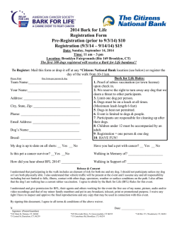 2014 Bark for Life Registration Form Pre
