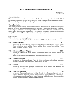 BHM 1st Sem Syllabus 2014