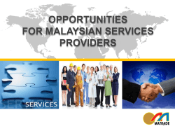 Opportunities for Malaysian Services Providers Overseas