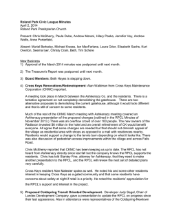 Roland Park Civic League Minutes April 2, 2014 Roland Park