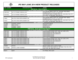 IPD MAY-JUNE 2014 NEW PRODUCT RELEASES