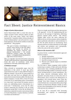 Fact Sheet: Justice Reinvestment Basics