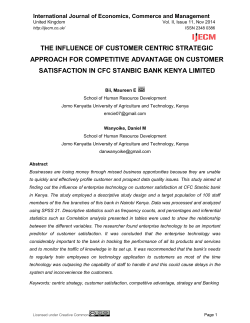 the influence of customer centric strategic approach for competitive