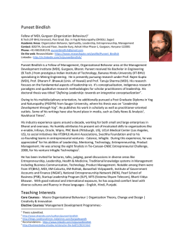 Puneet Bindlish Teaching Interests
