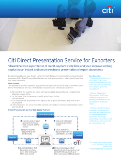 Citi Direct Presentation Service Exporters (English)