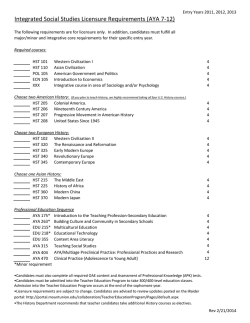 Integrated Social Studies Licensure Requirements (AYA 7-12)
