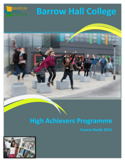 High Achievers Programme Booklet 2015