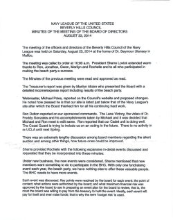 minutes of the meeting of the board of directors