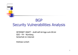 BGP Security Vulnerabilities Analysis