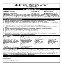 Investment Intern - Beneficial Financial Group