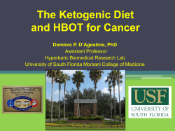 The Ketogenic Diet and HBOT for Cancer