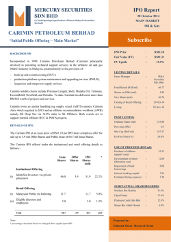 Mercury Securities - Carimin Petroleum Berhad