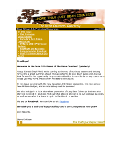 June 2014 - Steve Kirkham CA Professional Corporation
