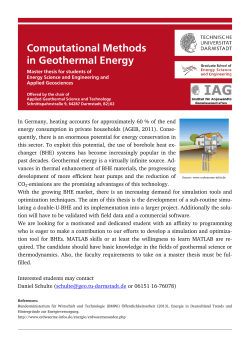Computational Methods in Geothermal Energy