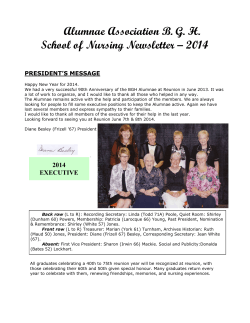 Alumnae Association B. G. H. School of Nursing Newsletter – 2014