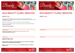2014 BEA 2014 BEAUTY CLINIC SERVICES
