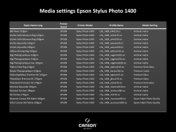 Media settings Epson Stylus Photo 1400