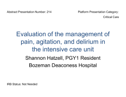 Evaluation of the management of pain, agitation, and delirium in the