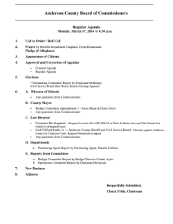 Regular Agenda - Anderson County Government Home Page