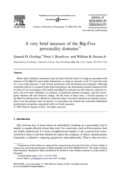 A very brief measure of the Big-Five personality domains