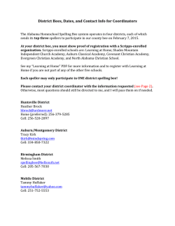 District Bees, Dates, and Contact Info for Coordinators