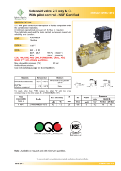 Solenoid valve 2/2 way N.C. With pilot control