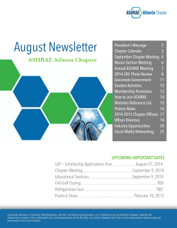 August 2014 - ASHRAE Atlanta Chapter
