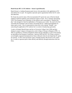 Beno&icirc;t Keane BCL LLM, Solicitor &ndash; Keane Legal (Brussels) Beno&icirc;t