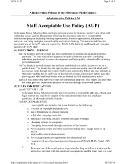 Staff Acceptable Use Policy (AUP)