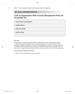 Craft an Organization-Wide Security Management Policy for