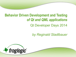 What is BDD / BDT - Qt Developer Days