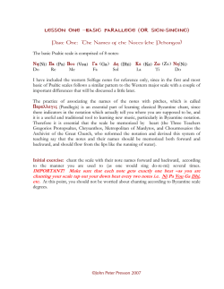Part One: The Names of the Notes (the Pthongos)