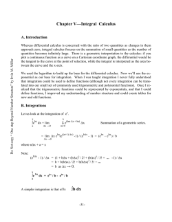 Integral Calculus instructions