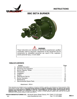 BBC BETA BURNER - Hauck Manufacturing