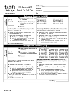 ED15 ASQ Results for ChildPlus