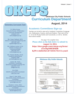 Curriculum Department - Oklahoma City Public Schools