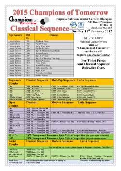 3rd-4th Page Classical Sequence Programme