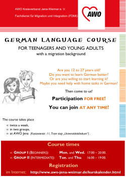 German language course - AWO Kreisverband Jena