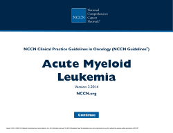 (NCCN Guidelines®) Acute Myeloid Leukemia
