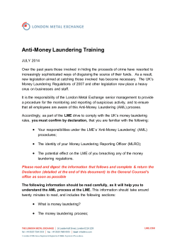 Anti-Money Laundering Training