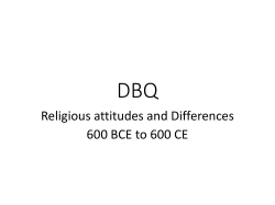 Religious attitudes and Differences 600 BCE to 600 CE