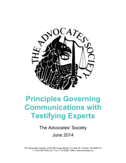 Principles Governing Communications with Testifying Experts