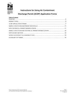 Guidelines for Using Air Contaminant Discharge Permit (ACDP
