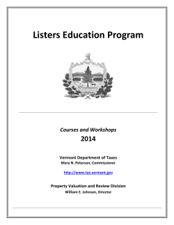 2014 Lister Education Schedule