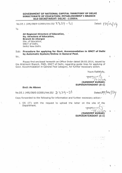 government of national capital territory of delhi directorate of education