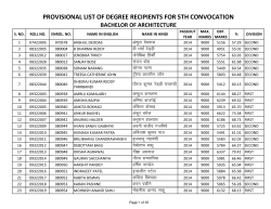 provisional list of degree recipients for 5th convocation
