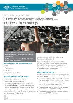 Guide to type-rated aeroplanes - Civil Aviation Safety Authority