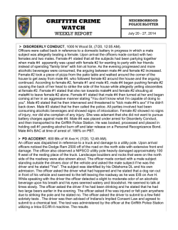 GRIFFITH CRIME WATCH