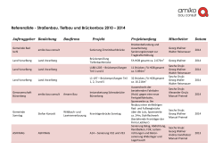 Referenzliste - Straßenbau, Tiefbau und Brückenbau 2010 – 2014