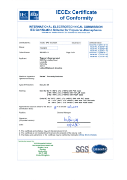 IECEx - Flameproof (Ex d) - Emerson Process Management